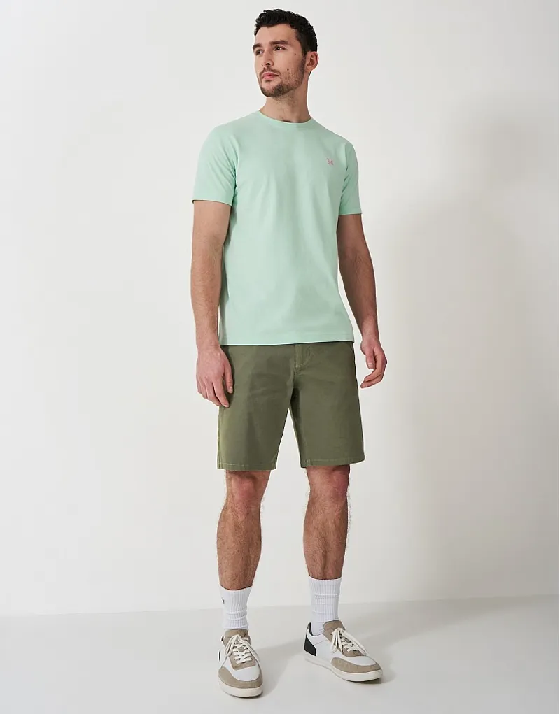 Crew Clothing Bermuda Chino Stretch Shorts in Heritage Olive-1