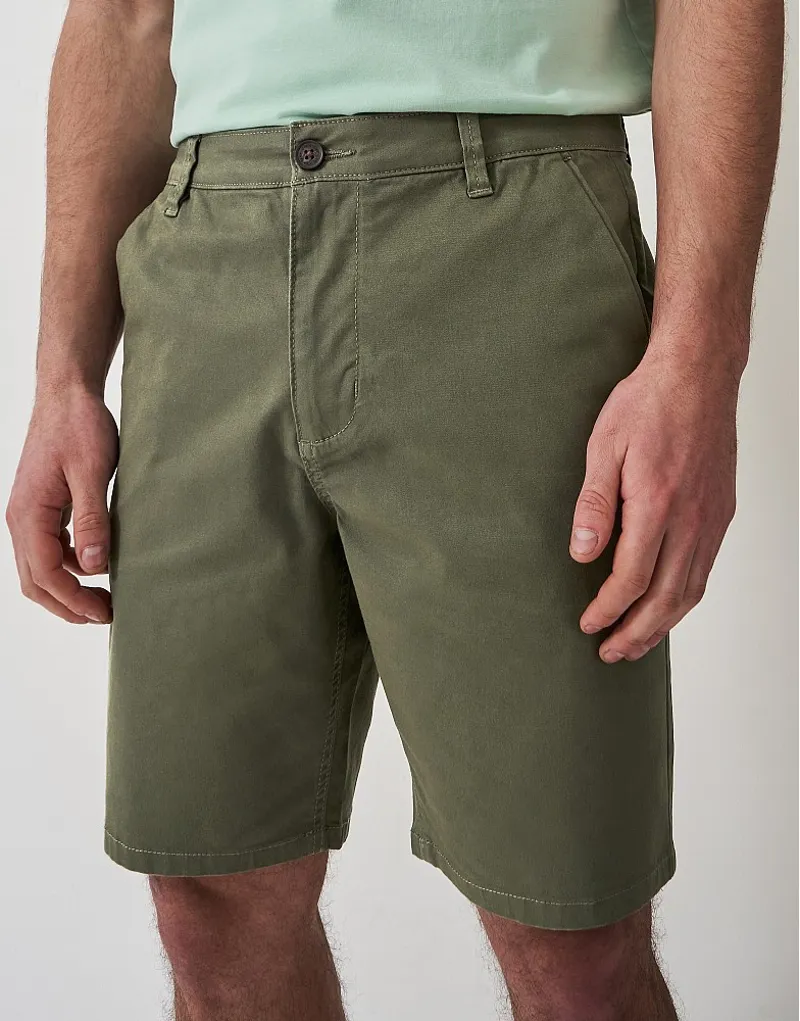 Crew Clothing Bermuda Chino Stretch Shorts in Heritage Olive-3