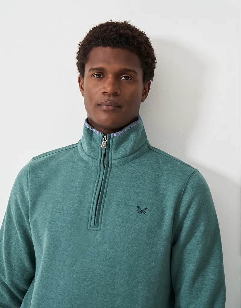 Crew Classic Half Zip Sweat Deep Jungle Marl-2