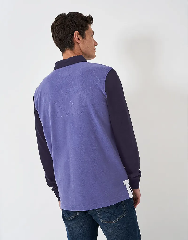LS Contrast Sleeve Quilted Rugby Blue/Dark Navy-3