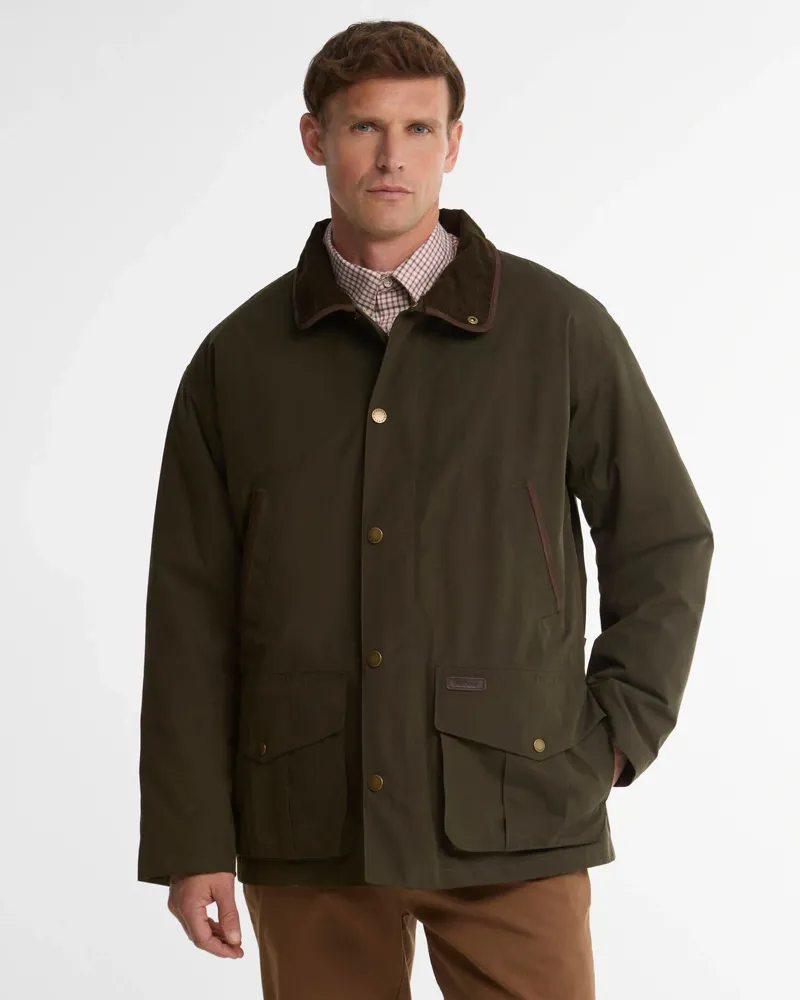 Barbour Bromfield Waterproof Jacket in Dark Olive-1