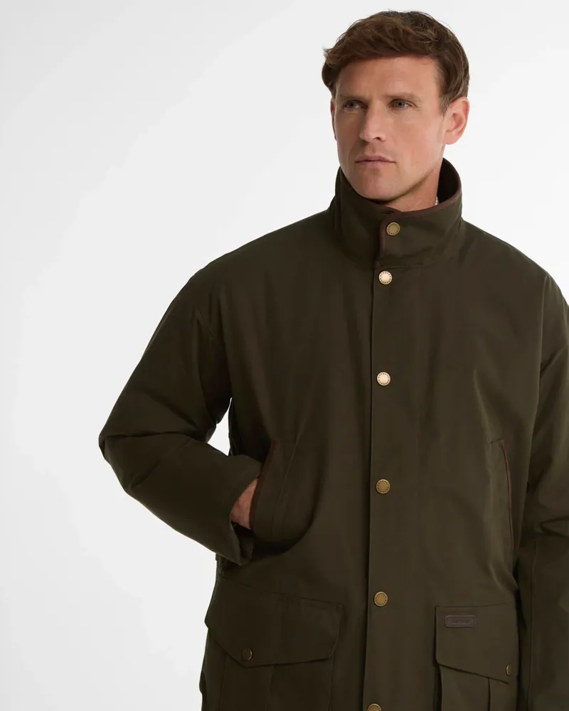Barbour Bromfield Waterproof Jacket in Dark Olive-4