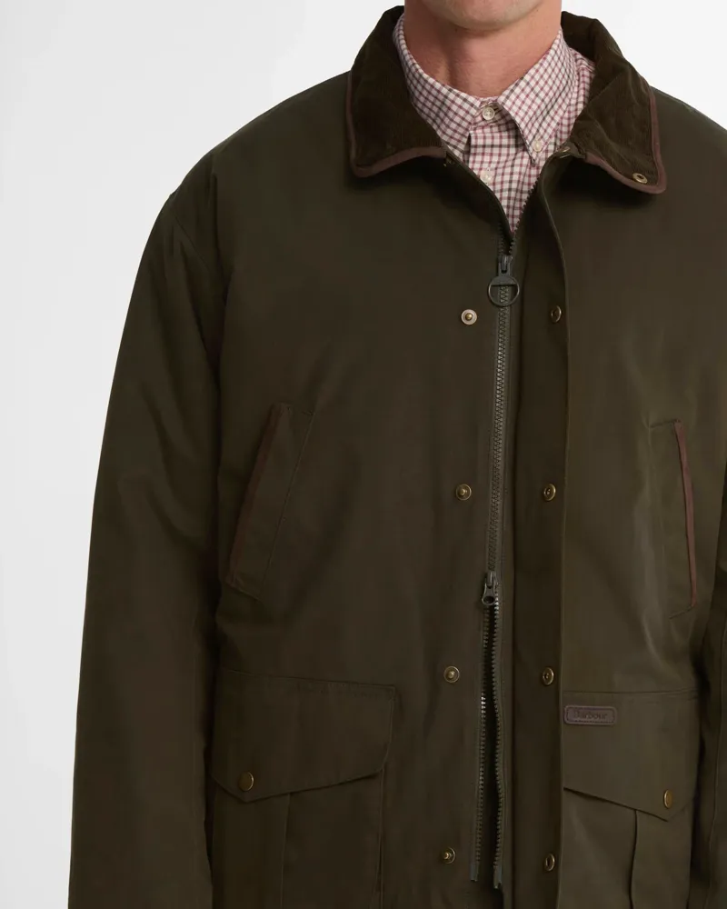 Barbour Bromfield Waterproof Jacket in Dark Olive-5