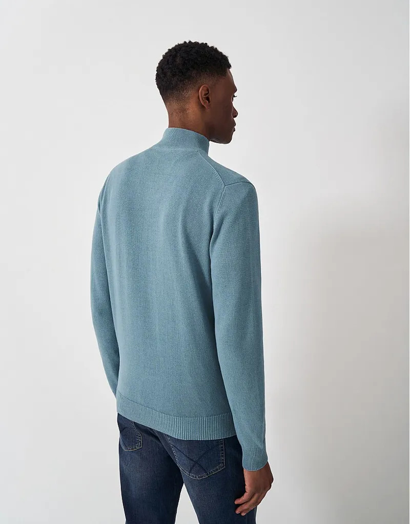 Crew Classic Half Zip Knit Smoke Blue-4
