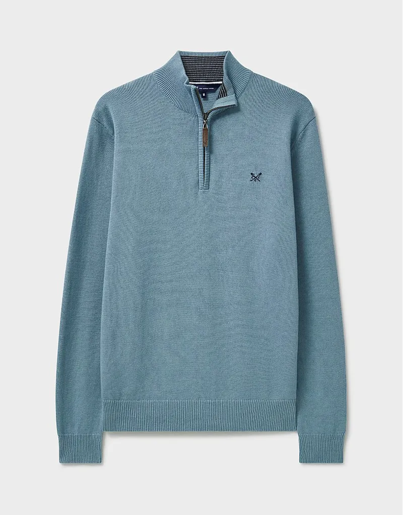 Crew Classic Half Zip Knit Smoke Blue-5