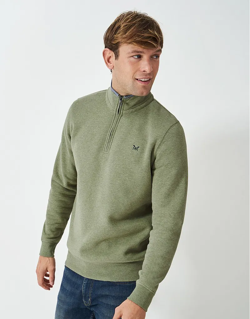 Crew Classic Half Zip Sweatshirt Artichoke Marl 2025-3