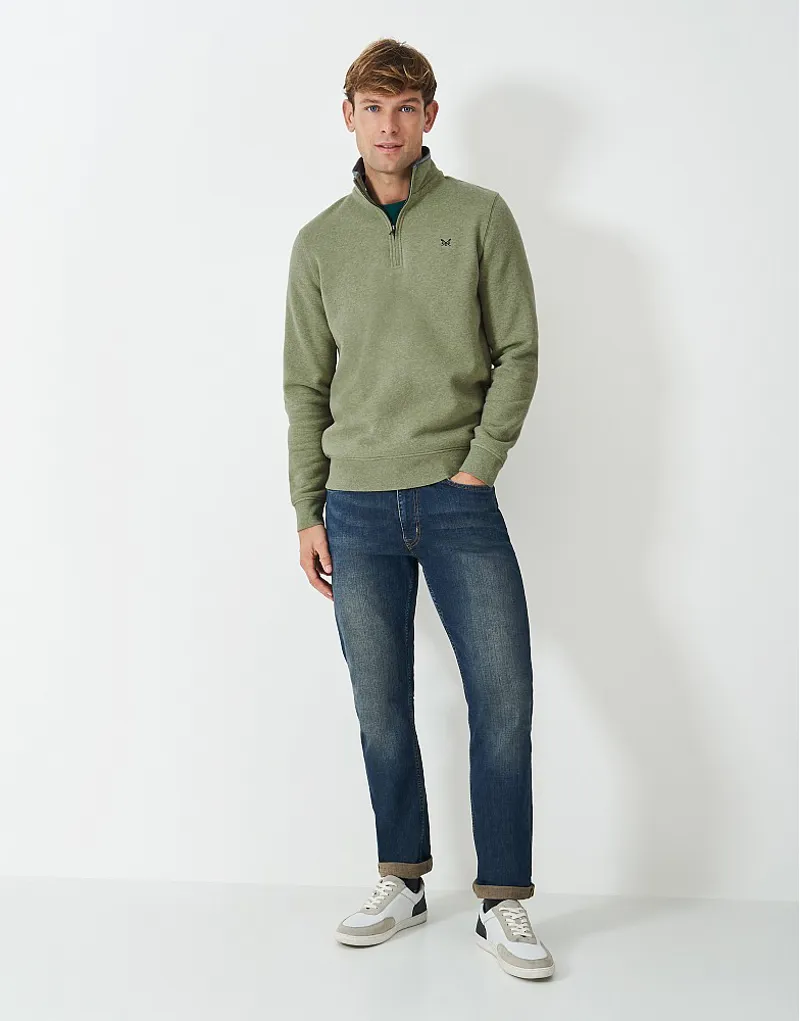 Crew Classic Half Zip Sweatshirt Artichoke Marl 2025-4