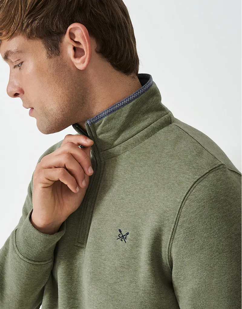 Crew Classic Half Zip Sweatshirt Artichoke Marl 2025-1