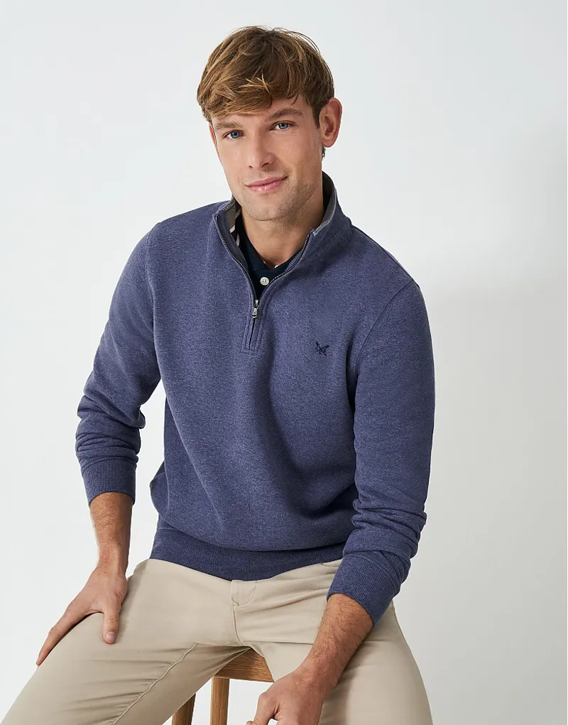 Crew Classic Half Zip Sweatshirt Steel Blue-2