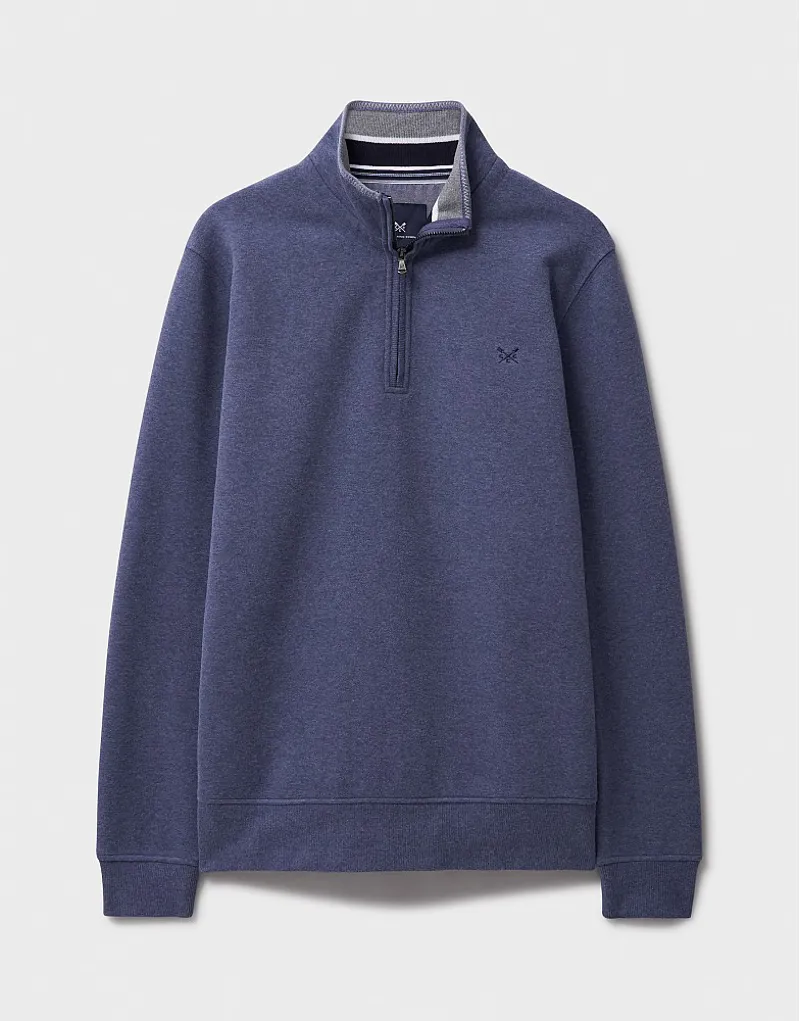 Crew Classic Half Zip Sweatshirt Steel Blue-1