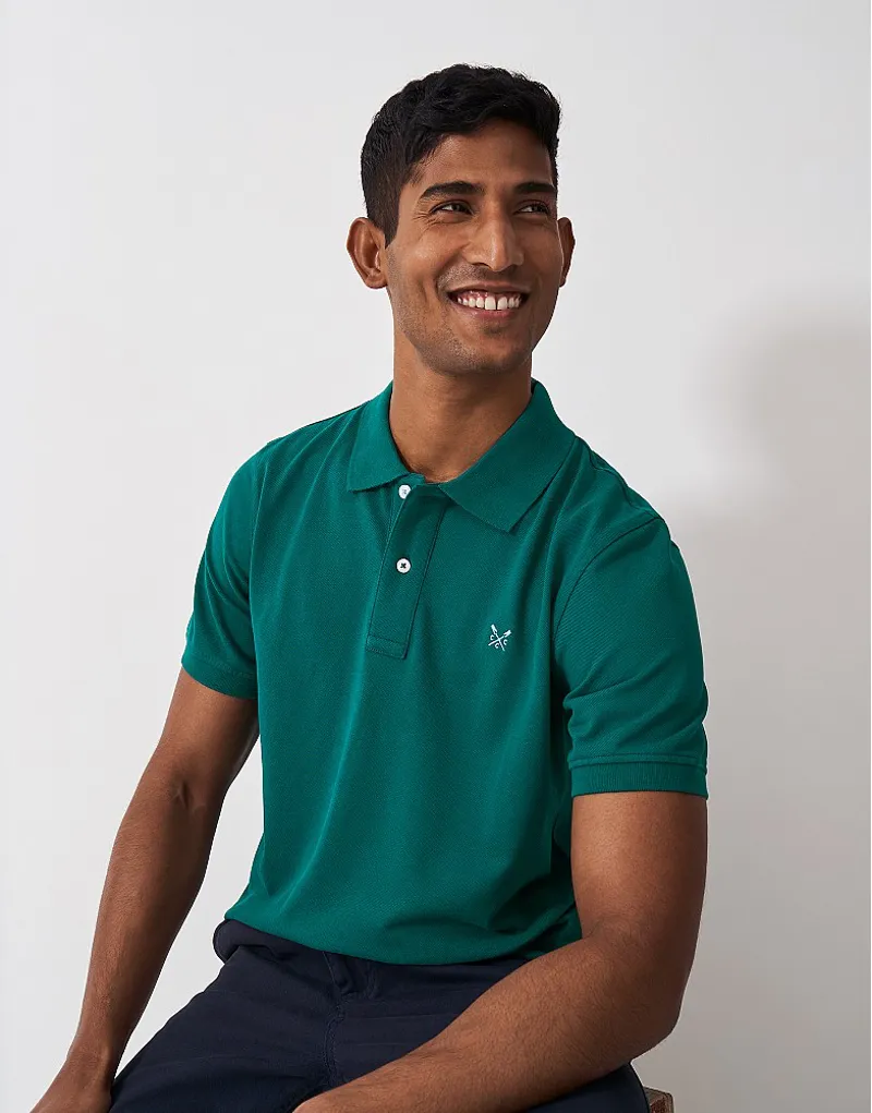 Crew Classic Pique Polo Teal Green-2