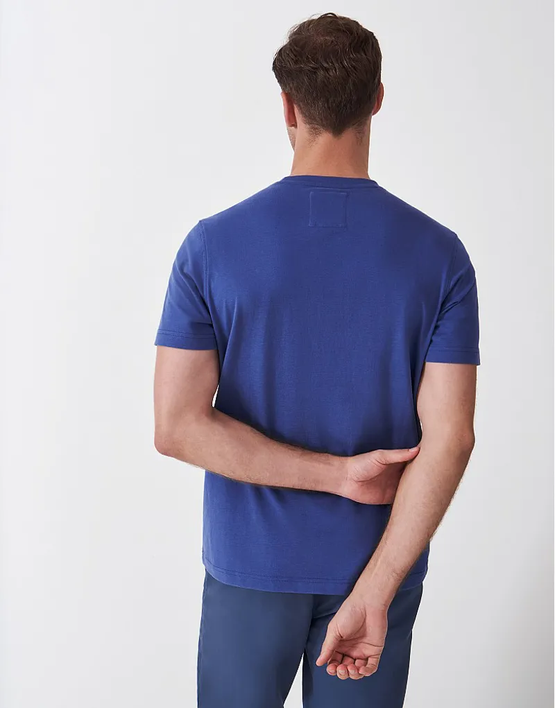 Crew Mens Embroidered Boat Tee Dark Blue-4