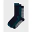 Crew Mens 3 Pack Bamboo Socks in Port Fine Stripe