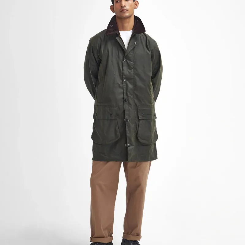 Barbour Border Waxed Jacket Archive Olive-2