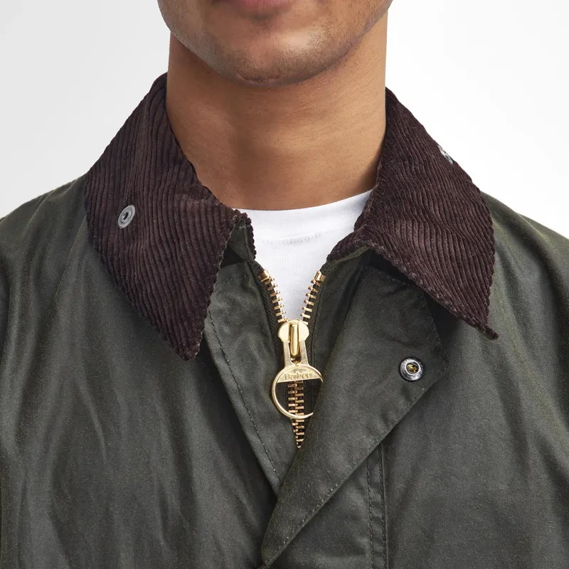 Barbour Border Waxed Jacket Archive Olive-5