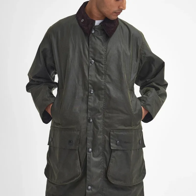 Barbour Border Waxed Jacket Archive Olive-4