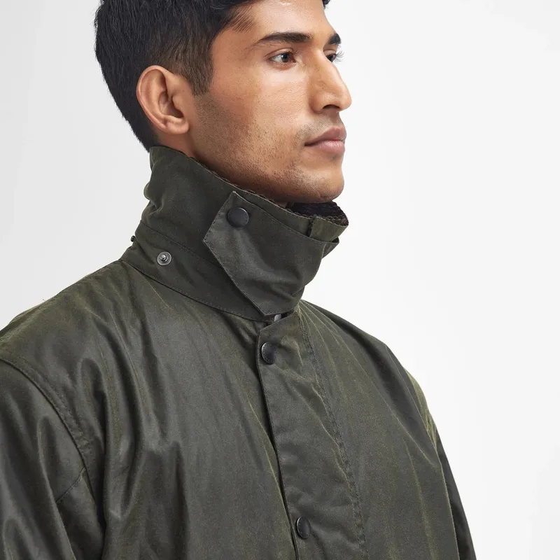 Barbour Border Waxed Jacket Archive Olive-6