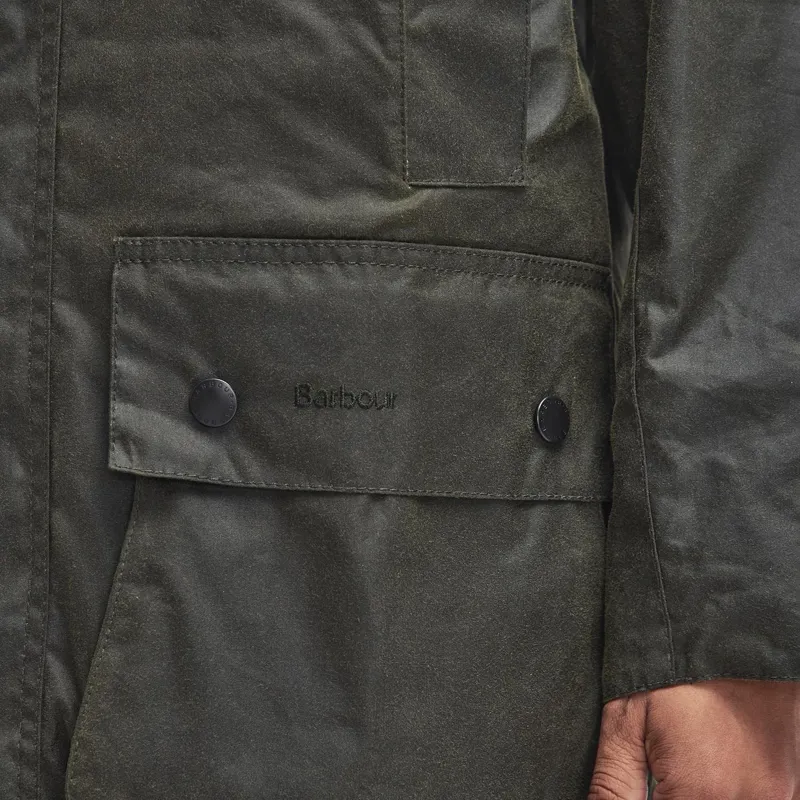 Barbour Border Waxed Jacket Archive Olive-7