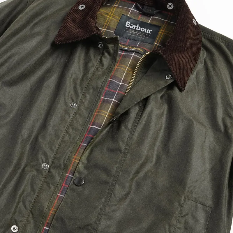 Barbour Border Waxed Jacket Archive Olive-8