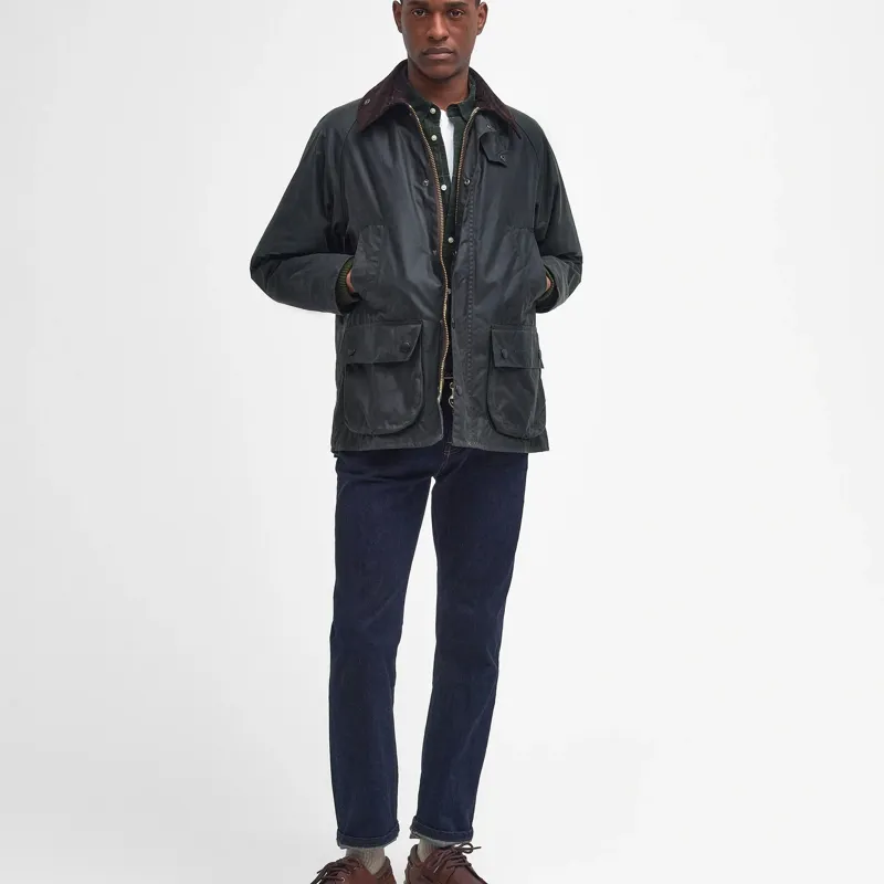Barbour Bedale Waxed Jacket in Sage-3
