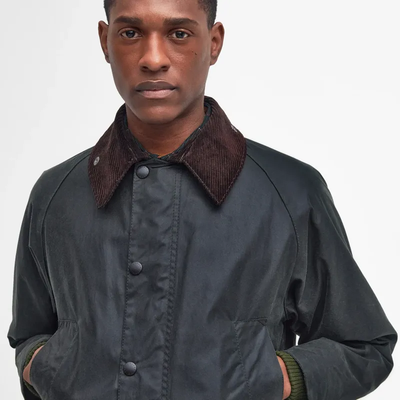 Barbour Bedale Waxed Jacket in Sage-4