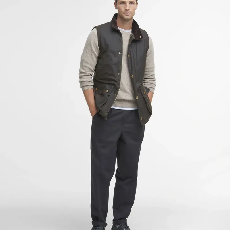 Barbour Westmorland Waxed Gilet in Olive-7