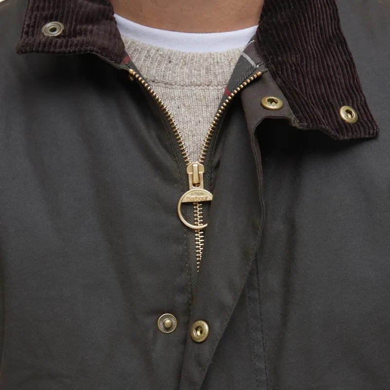 Barbour Westmorland Waxed Gilet in Olive-4