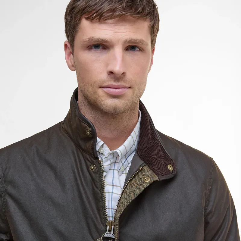 Barbour Hereford Waxed Jacket Olive-4