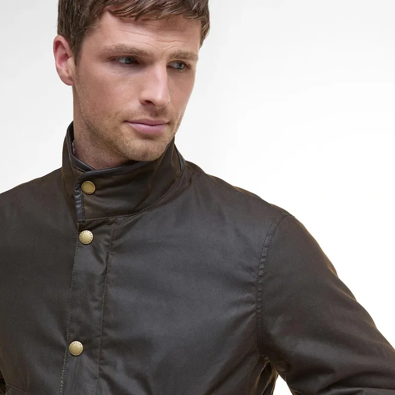 Barbour Hereford Waxed Jacket Olive-5
