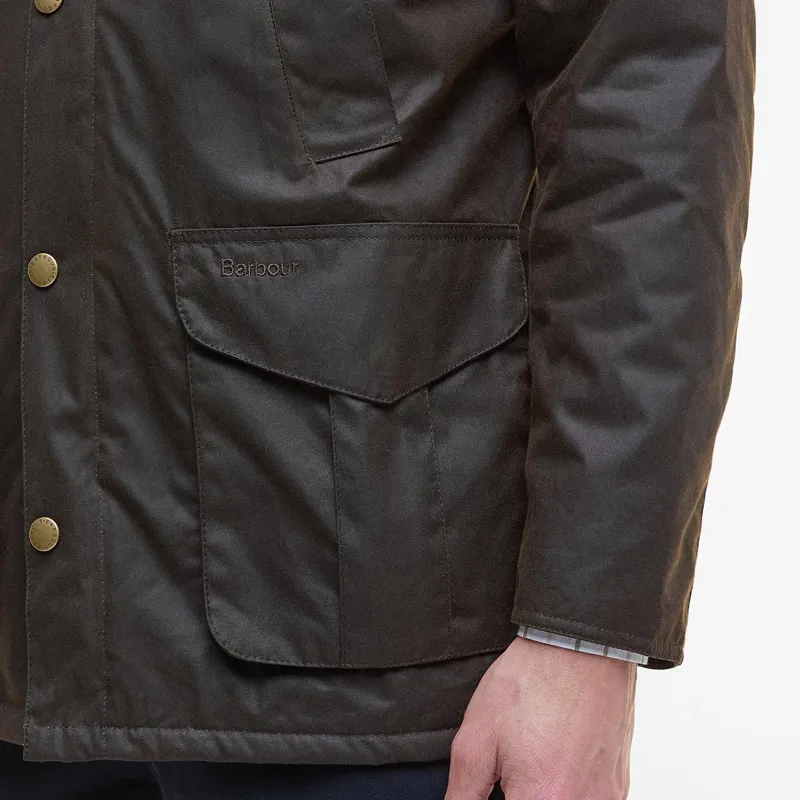 Barbour Hereford Waxed Jacket Olive-8