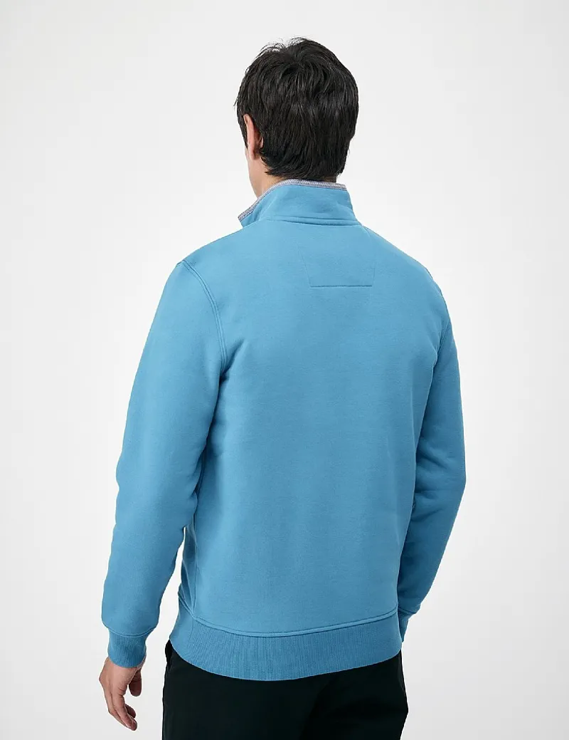 Crew Clothing Classic Half Zip Sweat in Mozaic Blue-3