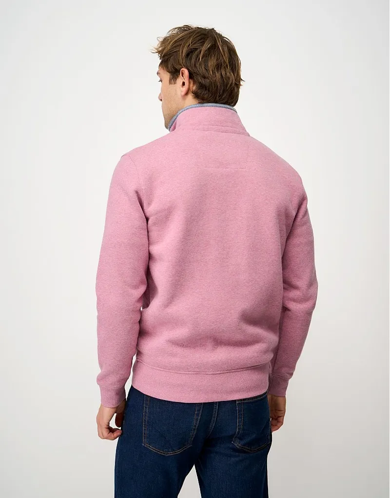 Crew Clothing Classic Half Zip Sweatshirt in Pink Nectar Marl-4