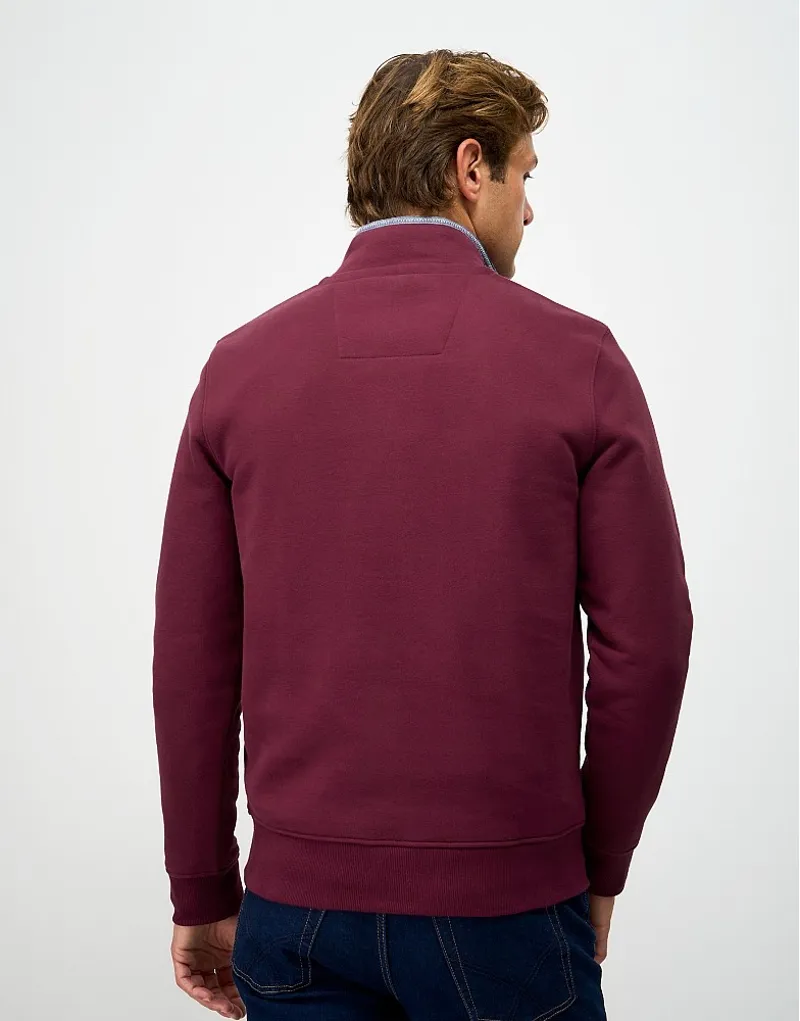 Crew Clothing Classic Half Zip Sweat in Rhododedrum-4