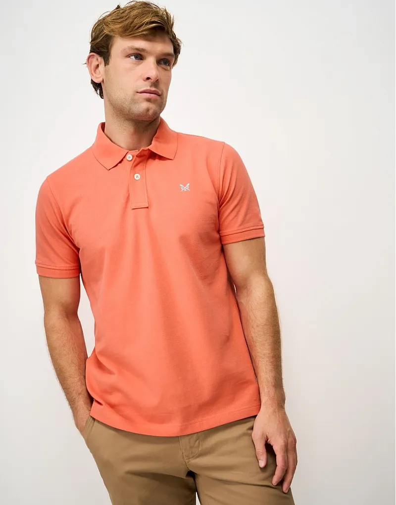 Crew Clothing Classic Pique Polo Shirt in Deep Sea Coral-2