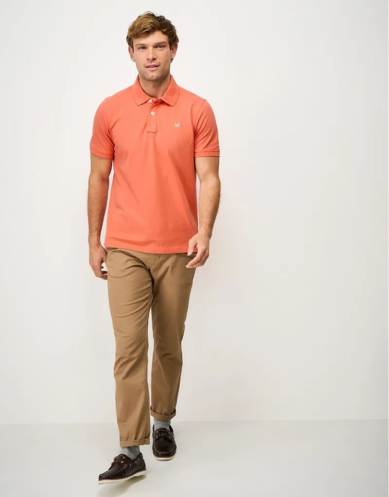 Crew Clothing Classic Pique Polo Shirt in Deep Sea Coral-1
