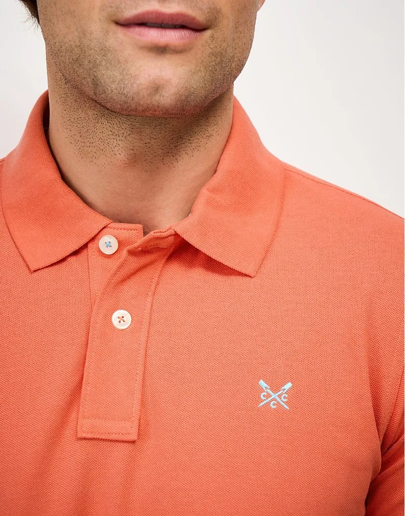 Crew Clothing Classic Pique Polo Shirt in Deep Sea Coral-4