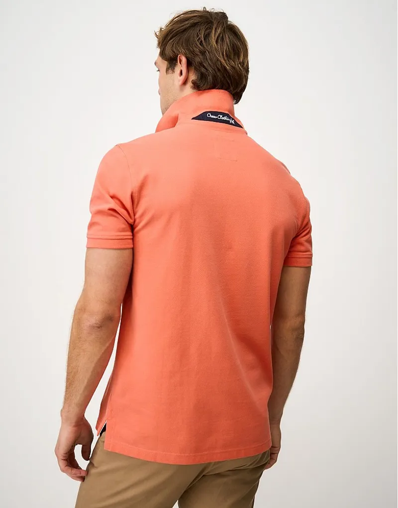 Crew Clothing Classic Pique Polo Shirt in Deep Sea Coral-3