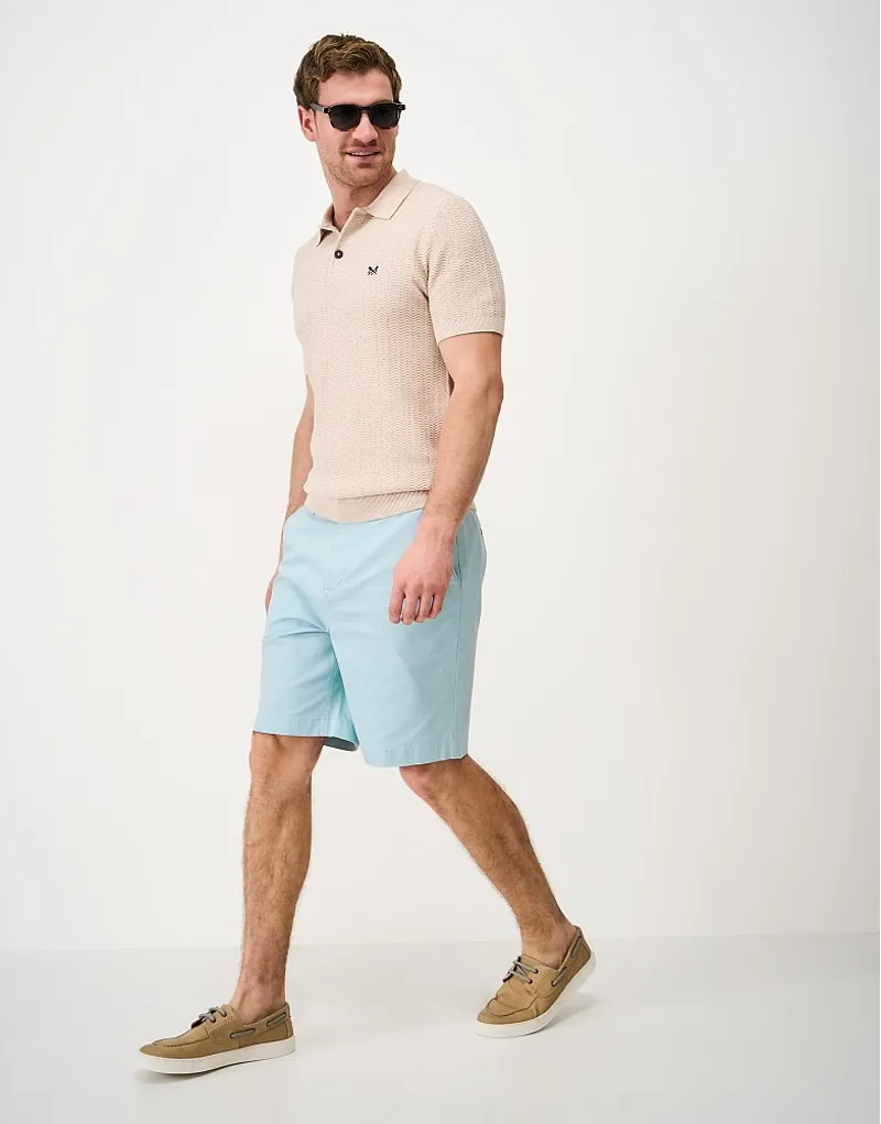 Crew Clothing Bermuda Chino Stretch Shorts in Blue Haze-4