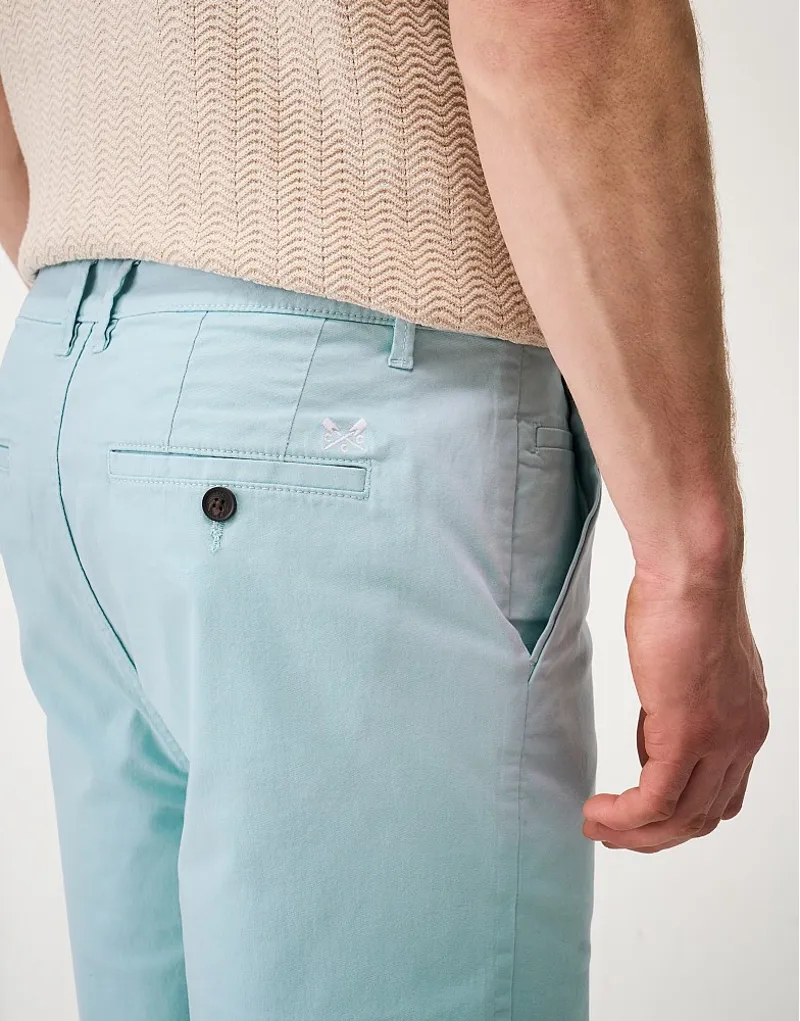 Crew Clothing Bermuda Chino Stretch Shorts in Blue Haze-3