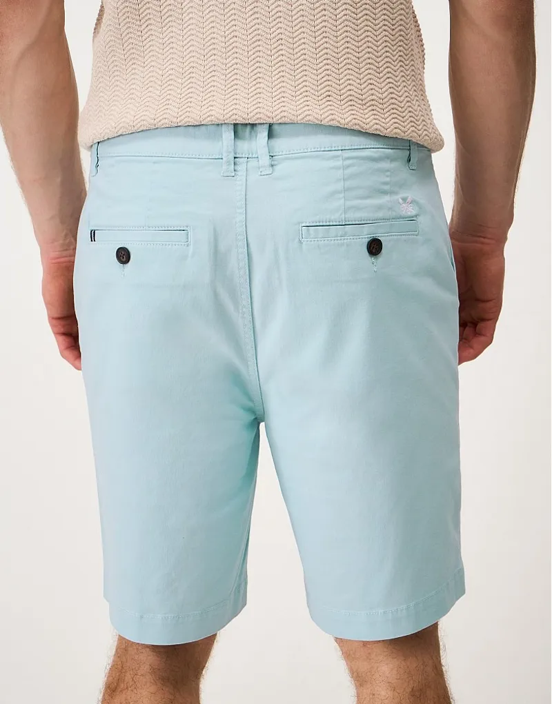 Crew Clothing Bermuda Chino Stretch Shorts in Blue Haze-2