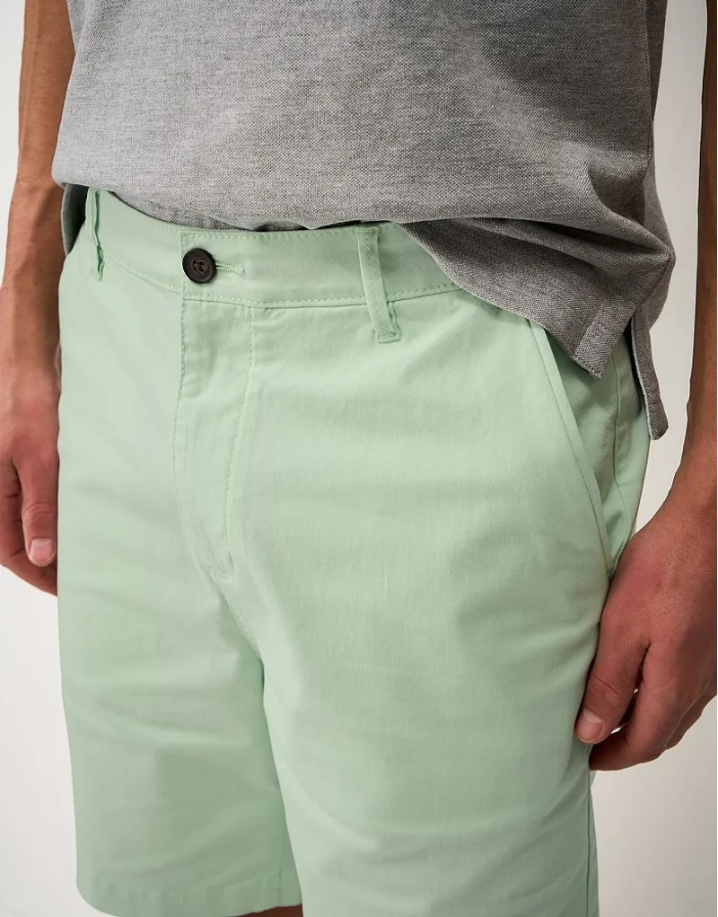 Crew Clothing Bermuda Chino Stretch Shorts in Dusty Aqua-3
