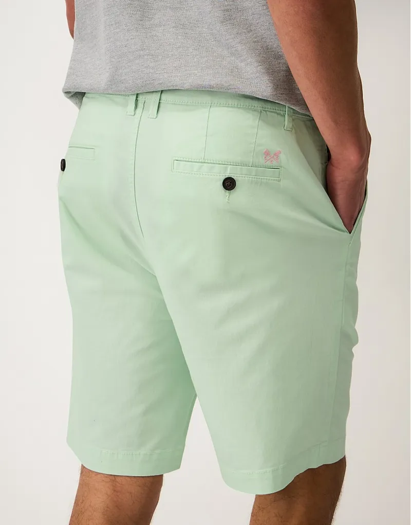Crew Clothing Bermuda Chino Stretch Shorts in Dusty Aqua-4
