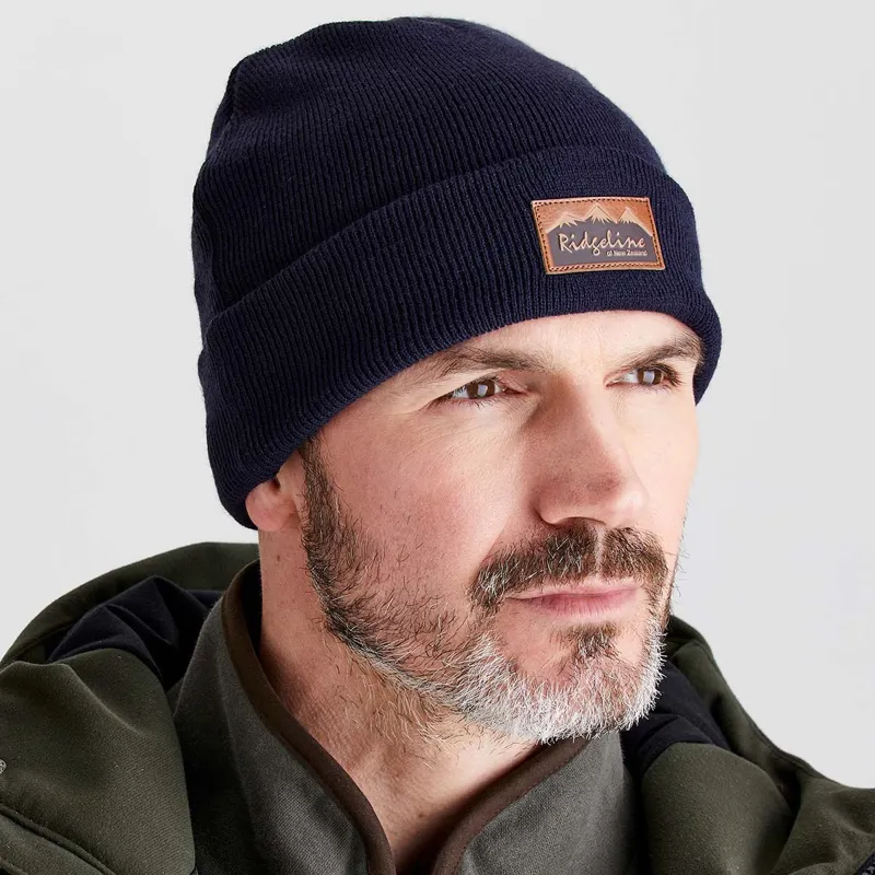 Ridgeline Heritage Fine Knit Beanie in Navy-2