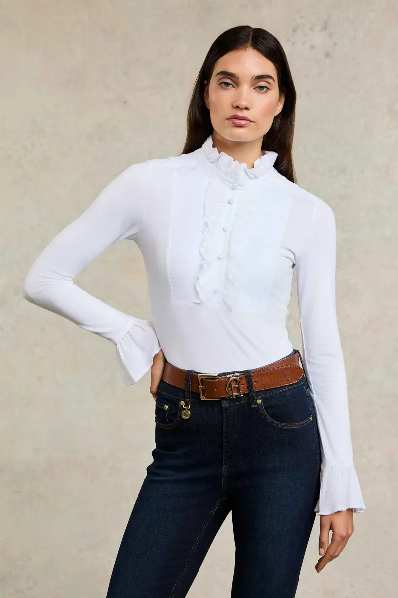 Holland Cooper Mellissa Jersey Blouse White-1