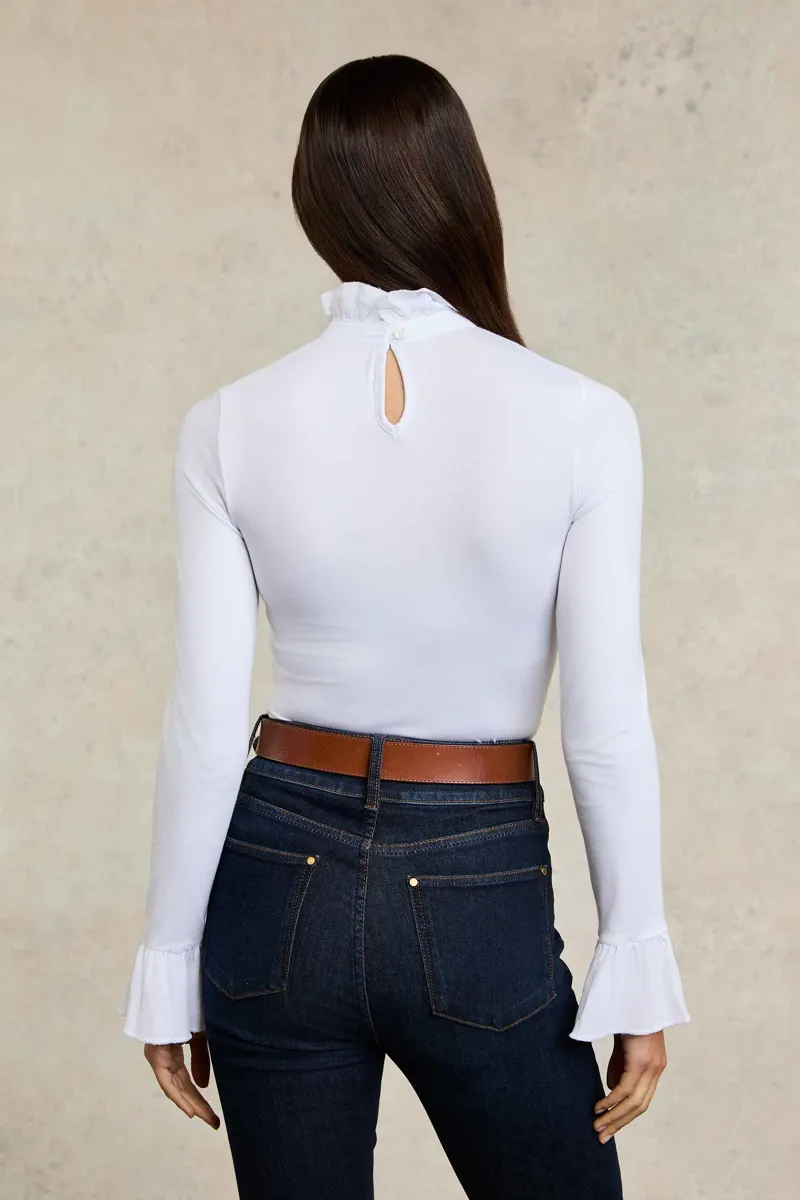 Holland Cooper Mellissa Jersey Blouse White-3