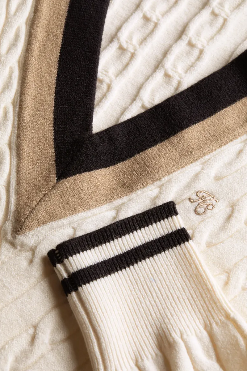 Holland Cooper Melissa V Neck Knit Natural-2