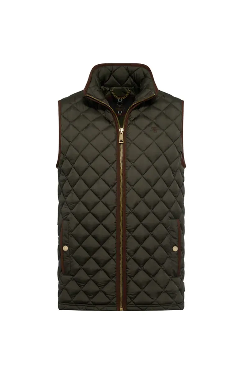 Holland Cooper Men's Country Quilted Gilet Khaki