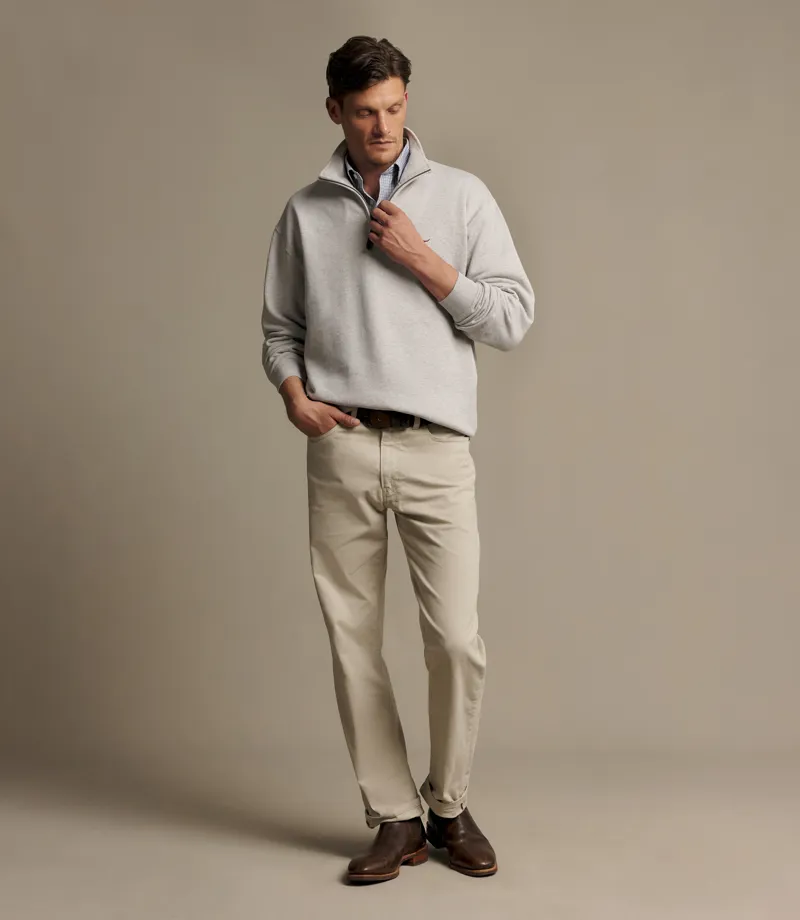 RM Williams Mulyungarie 1/4 Zip Sweatshirt in Grey Marle-1
