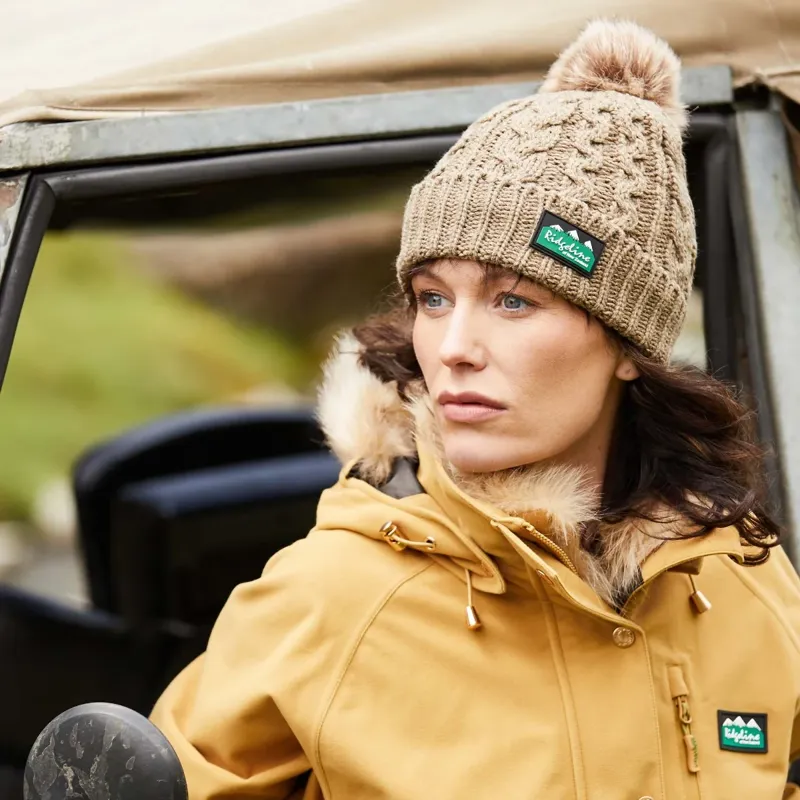 Ridgeline Nordic Fleck Bobble Hat in Teak-4