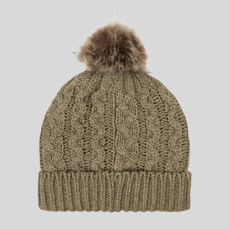 Ridgeline Nordic Fleck Bobble Hat in Teak-2